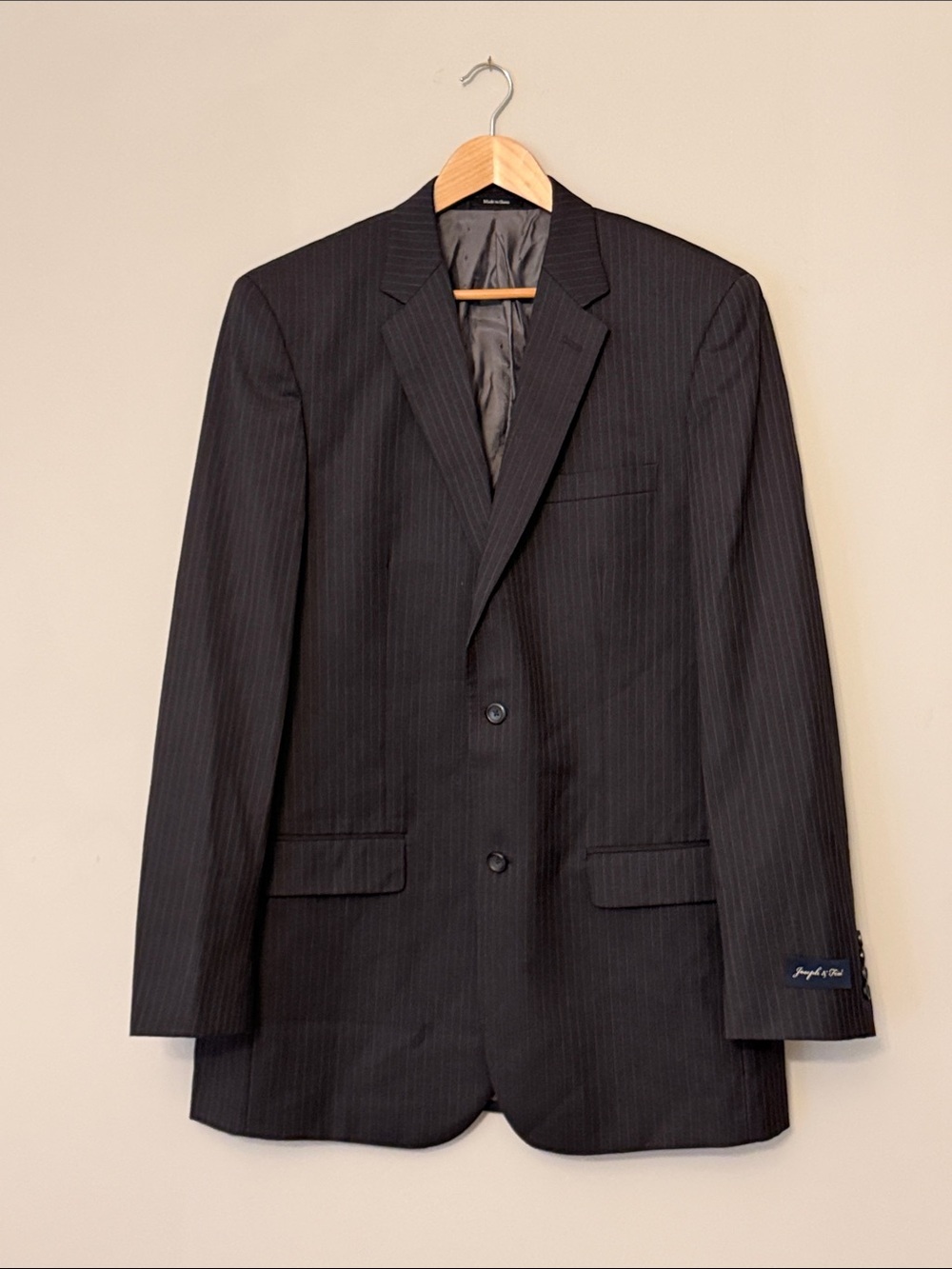 Joseph & Feiss 42X-L Dark Gray Pinstripe Blazer Tailored Suit Jacket Classic Men